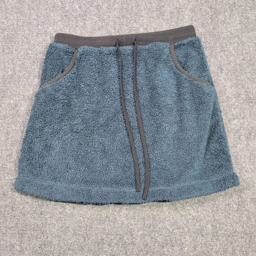 Uniqlo Skirt Womens Medium Blue Sherpa Lined‎ Drawstring Cozy Casual Loungewear